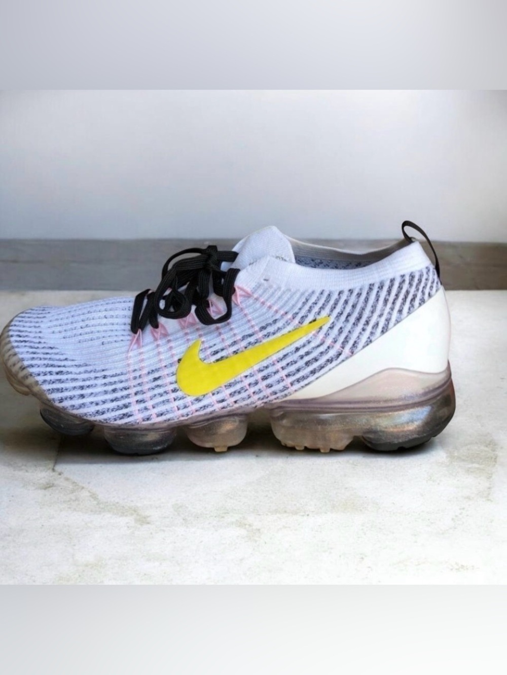 Nike Air VaporMax Flyknit 3 'White Dynamic Yellow' AJ6900-103 size 9.5